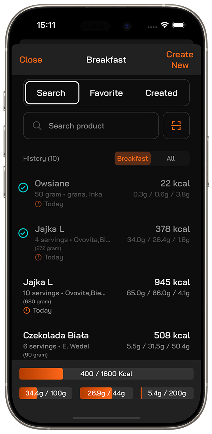 Lista produktów spożywczych